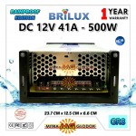 Power Supply Trafo Brilux DC 12V 41A | 500W (Super Quality) - Rainproof